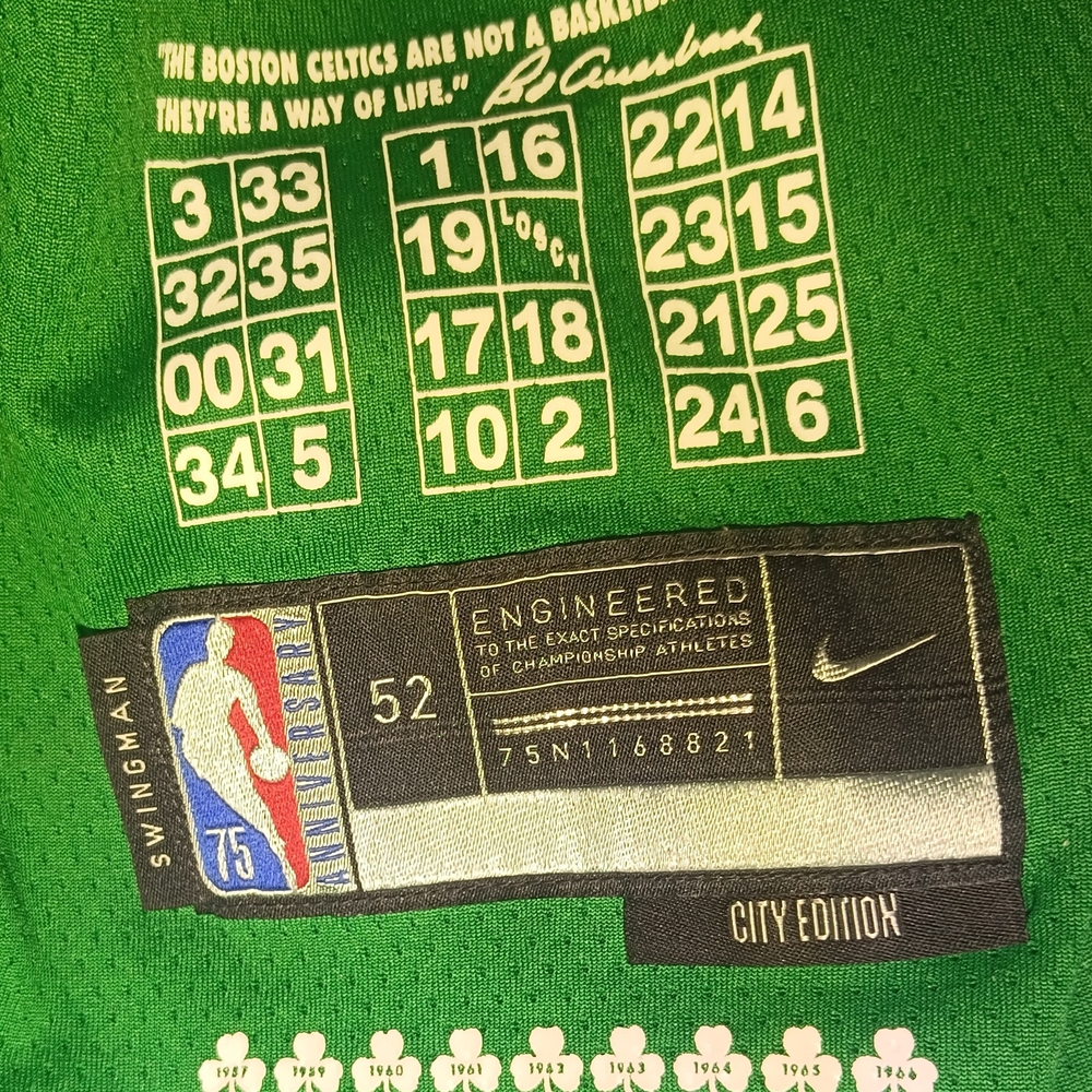 Nike Green Boston Celtics City Edition Jersey 75th Anniversary Edition